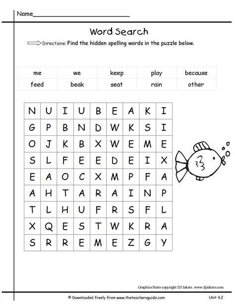 Wonders First Grade Unit Four Week Two Printouts Word Search Printable