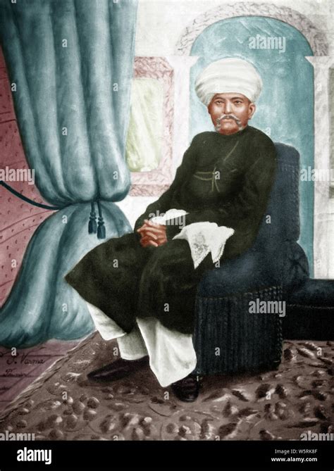 Painting of Karamchand Uttamchand Gandhi father of Mahatma Gandhi 1850 India Indian personality ...