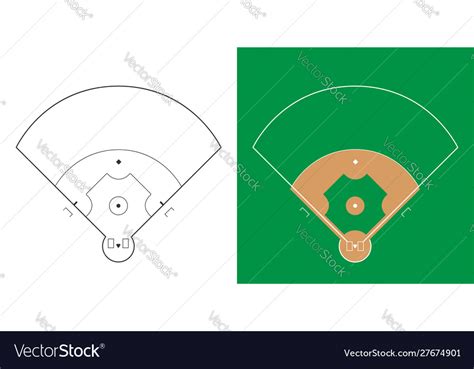 Baseball field Royalty Free Vector Image - VectorStock