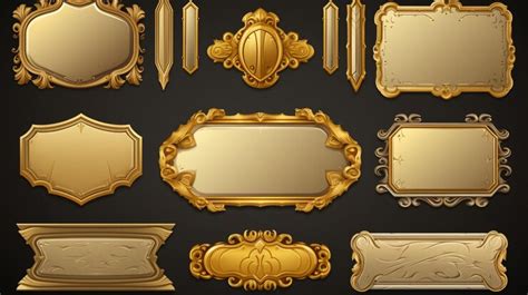 Premium Vector | Gold frames with a gold frame and a set of gold color