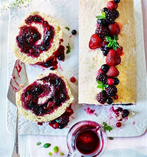 Summer Fruit Roulade Sainsbury`s Magazine