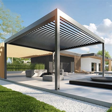 Lext Rieur Des Pergolas Bioclimatiques Autoportant En Aluminium