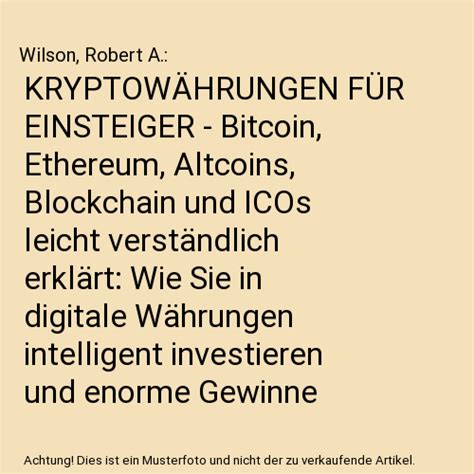 Kryptow Hrungen F R Einsteiger Bitcoin Ethereum Altcoins