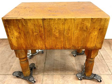Lot - Large Vintage Butcher Block Table