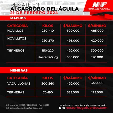 Remate Feria de Néstor Hugo Fuentes S A Alg del Águila L P 21