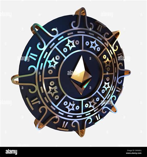 3d Illustration Of Ethereum Golden Realistic Coin Cryptocurrency