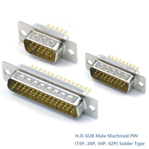 H D Sub Male Machined Pin Solder Type Connector P P P P