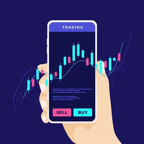 Mobile Stock Market Trading Man S Hand Holds A Smartphone With Trade