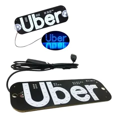 Placa Uber Led De Identifica O Painel Letreiro Luminoso Vidro