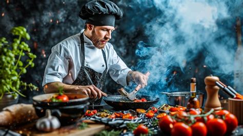 Chef cook food HD 8K wallpaper Stock Photographic Image | Premium AI ...