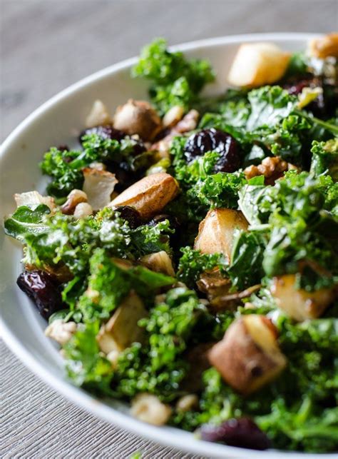 Roasted Potato Kale Salad With Balsamic Dressing Vegan Recipe Recipe Salad With Balsamic