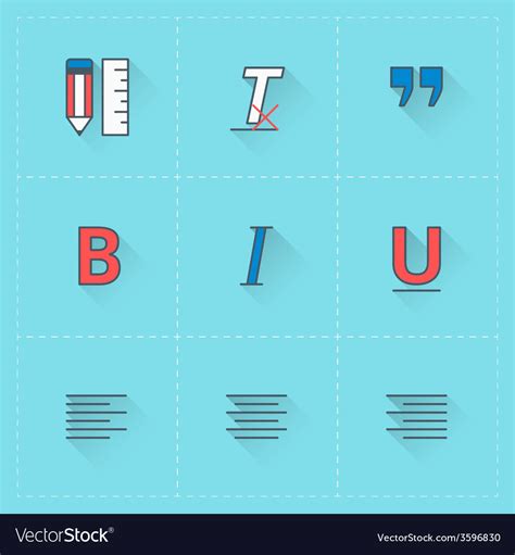 Text Formatting Icons Icon Set In Flat Design Vector Image