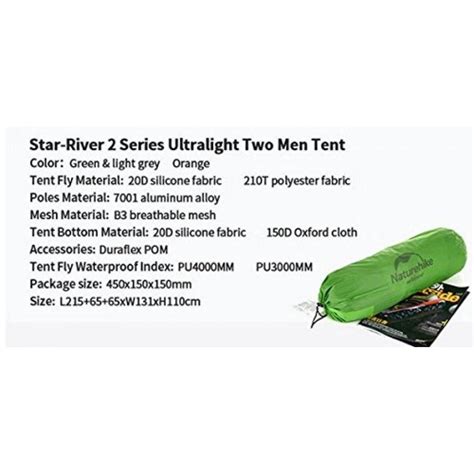 Naturehike Star River Tent D Silicone Fabric Ultralight Person