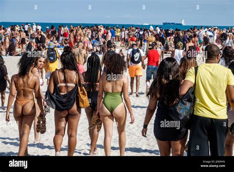 Miami Beach Florida Atlantik Wasser Fr Hlingsferien Sand Schwarze