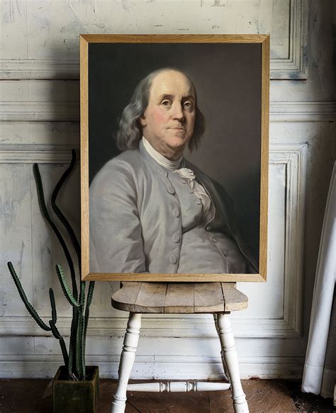 benjamin franklin portrait president portrait american etsy