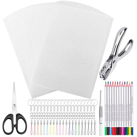 Buy Shynek Heat Shrink Plastic Sheets Keychain Kit 125pcs Shrink Art