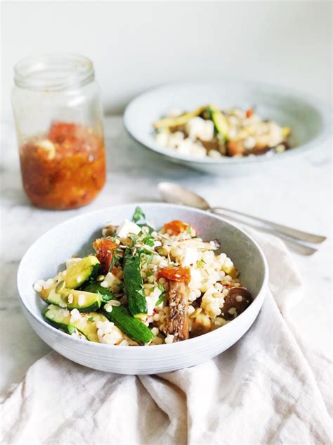 Recept Parelcouscous Salade Met Feta Gegrilde Groenten Made By Ellen