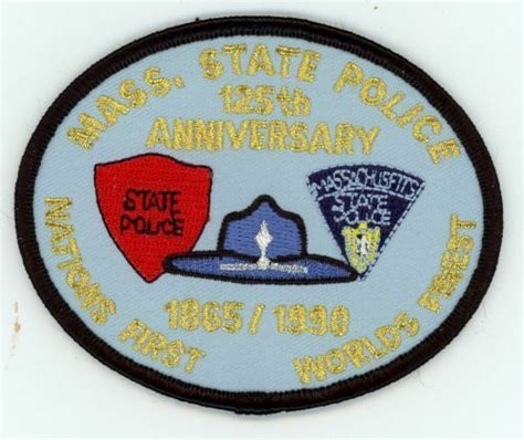 Massachusetts Ma State Police 125th Anniversay Nice Shoulder Patch