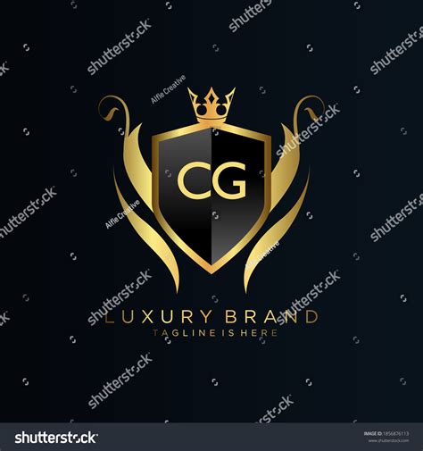 Cg Letter Initial Royal Templateelegant Crown เวกเตอร์สต็อก ปลอดค่า