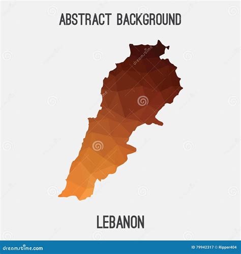 Lebanon Map In Geometric Polygonal Mosaic Style Stock Illustration