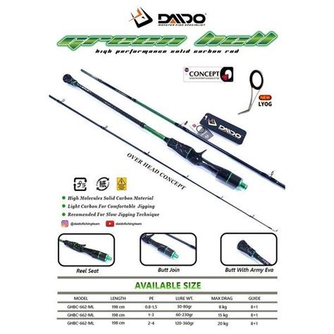 Jual JORAN DAIDO GREEN HELL LIGHT JIGGING SERIES SPIINING DAN OH UKURAN