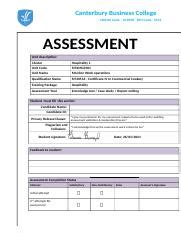 SITXMGT001 Assessment Monitor Work Operations Updated Docx Canterbury