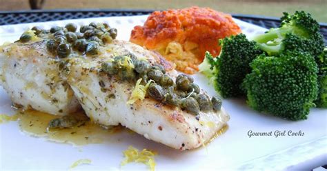 Gourmet Girl Cooks Pan Seared Wild Pacific Halibut W Lemon Capers