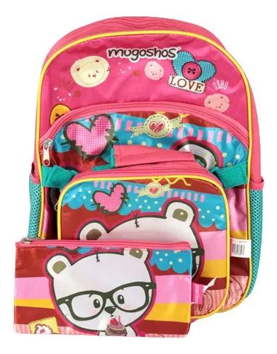 Mochila Lonchera Lapicera Primaria Set Pzs Oso Env O Gratis