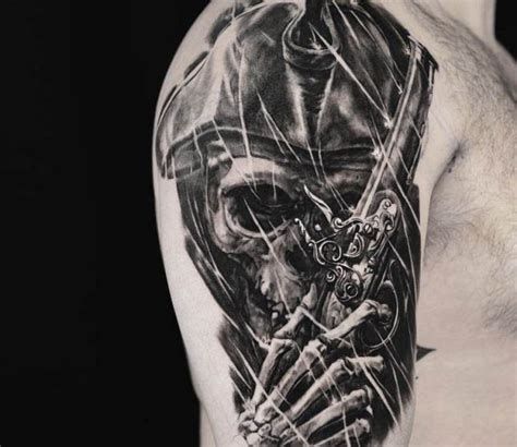 Pirates Caribbean Skull Tattoo By Carlos Torres Pirate Tattoo Pirate