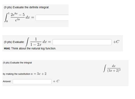 Solved Evaluate The Definite Integral Integral 1 0 2e 8x Chegg