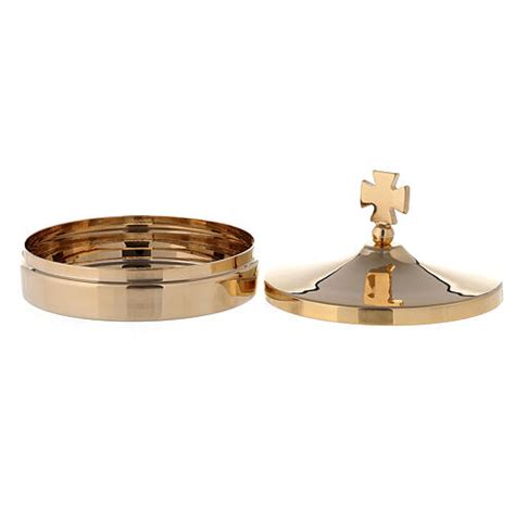 Communion Pyx Holder Diam 8 Cm In 24k Polished Golden Brass Online