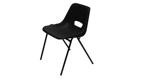 Black Polypropylene Stacking Chair Interfix