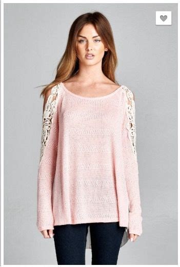 Long Sleeve Lace Shoulder Blush Pink Top