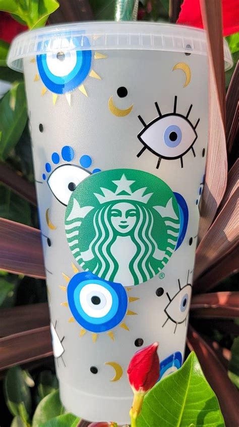 Evil Eye Starbucks Cupreusable Starbucks Cup Full Wrap Evil Etsy