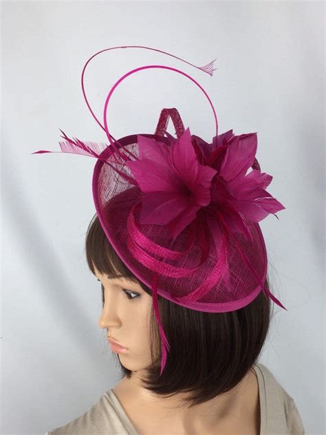 Fuchsia Pink Hot Pink Fascinator Pink Hatinator Wedding Mother Etsy