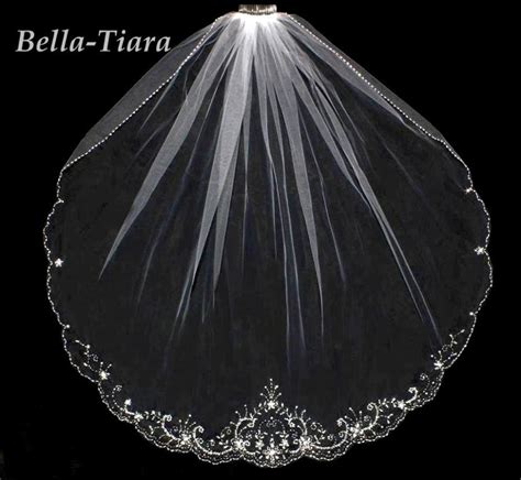 Cathedral Long Wedding Veil Champagne Crystal Edge Wedding Veil Floor Length Bridal Veil