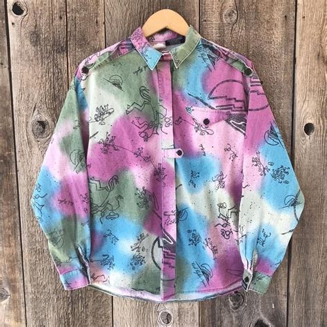 Vintage 1980s 90s Era Western Button Up Shirt By Depop