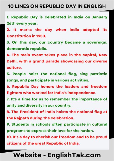 Lines On Republic Day In English Speech Englishtak