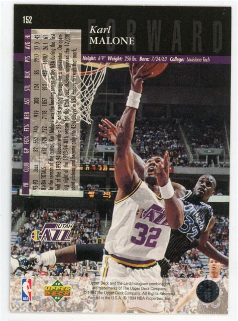 Basketball Upper Deck Special Edition Karl Malone Card Hof