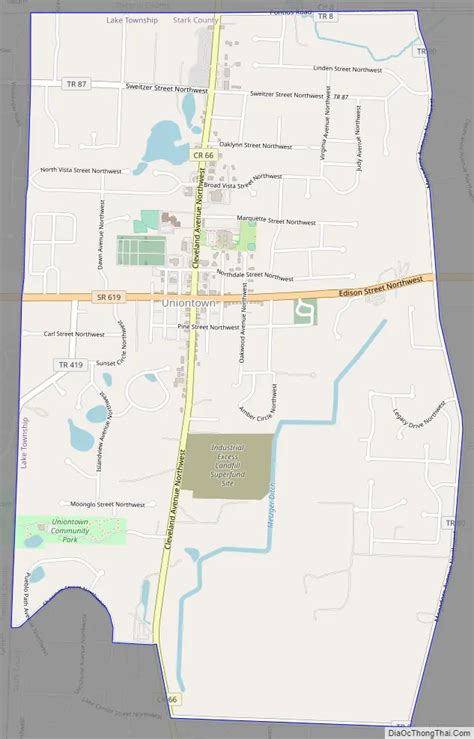 Map of Uniontown CDP, Ohio - Thong Thai Real