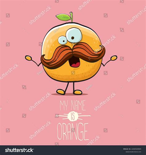 Cute Cartoon Orange Character Isolated On Stock Vector Royalty Free