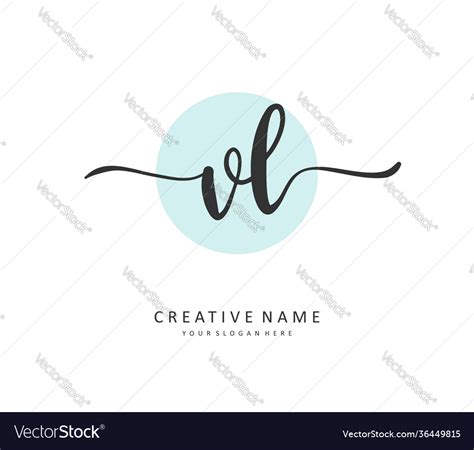 Vl Initial Letter Handwriting And Signature Logo Vector Image