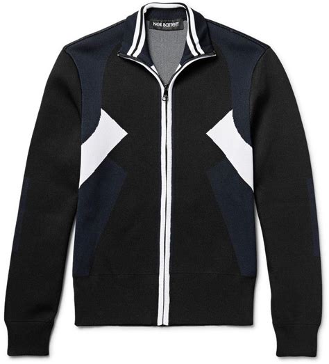 Neil Barrett Jacquard Knit Track Jacket Mens Designer Hoodies