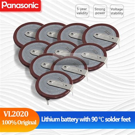 10pcs 100 Original Panasonic Vl2020 2020 3v 20mah Rechargeable Lithium Battery With 90 Degree