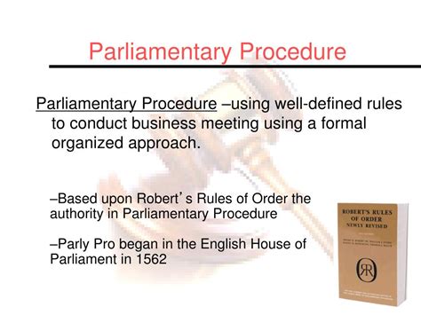 Ppt Parliamentary Procedure Powerpoint Presentation Free Download