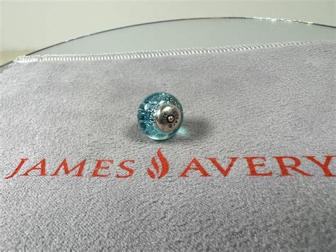 Retired James Avery Anchor Art Glass Bead Blue Glitte Gem