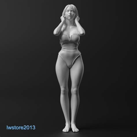 1 24 Unpainted Miniatures Figures Resin Sexy Bikini Girl Unassembled Model Toys EBay