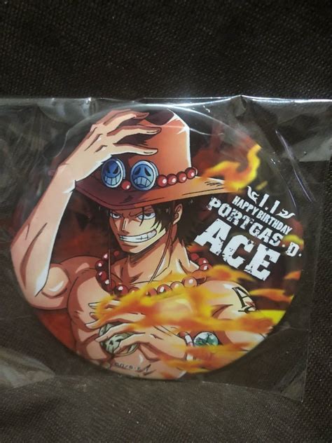 One Piece Mugiwara Store Ace Birthday Can Badge Heros Ebay