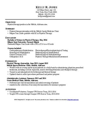 Physical Therapy Resume Template PDFSimpli