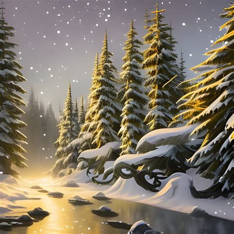 Download Ai Generated, River, Winter. Royalty-Free Stock Illustration ...